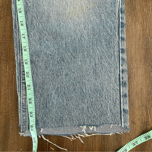 MNG Jeans High Rise Jeans Women’s 6 Ankle Cropped Straight Leg Frayed Light Wash - Picture 7 of 11